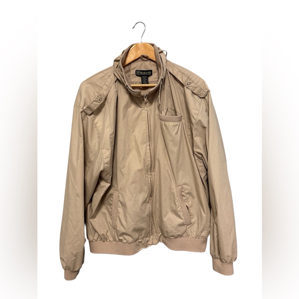 Men’s Haggar Tan/beige  Lightweight Zip-Up Jacket Size:XL